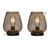 JHY DESIGN Set of 2 Metal Cage LED Lantern Battery Powered
