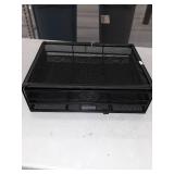IronGate Mesh Monitor Stand with Dual Tier Storage Drawer, Black