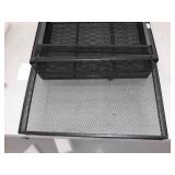 IronGate Mesh Monitor Stand with Dual Tier Storage Drawer, Black