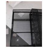 IronGate Mesh Monitor Stand with Dual Tier Storage Drawer, Black