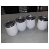 Tumbler Prium Insulated Stainless Steel Cups, Set of 8, White