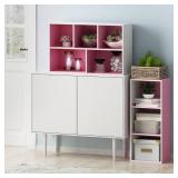 Furinno 11069 5-Cube Reversible Open Shelf, White/Pink DAMAGED