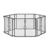 Regalo Versatile Play Space 192-Inch Plastic Super Wide Portable Baby Gate and Play Yard, Cool Gray
