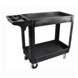 MaxWorks 80855 Industrial Polypropylene Two-Tray Cart, 30"x16"