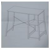 Amazon Basics Classic Computer Desk with Shelves, Black