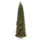 9 ft. Downswept Douglas Pencil Slim Fir Tree with Dual Color LED Lights