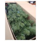 9 ft. Downswept Douglas Pencil Slim Fir Tree with Dual Color LED Lights