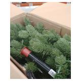 9 ft. Downswept Douglas Pencil Slim Fir Tree with Dual Color LED Lights