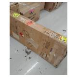 Nathan James Wesley Scandinavian TV Stand Media Console with White Frame and Rustic Oak Cabinet Doors