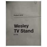 Nathan James Wesley Scandinavian TV Stand Media Console with White Frame and Rustic Oak Cabinet Doors