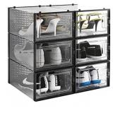 East Loft 6 Pack Clear Plastic Shoe Box Storage Organizer - Stackable,