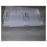 White Bedside Shelf for Bed - Clip on Nightstand with Cup Holder & Cord Holder