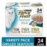 (24 Pack) Fancy Feast Gravy Wet Cat Food Variety Pack, Seafood Grilled Collection, 3 oz. Cans