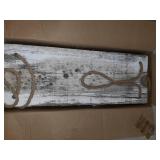 Labcosi 3 Tier Rope Farmhouse Wall Hanging Floating Shelves, Rustic White Wall Shelf,