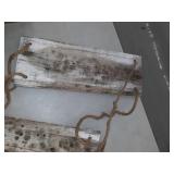 Labcosi 3 Tier Rope Farmhouse Wall Hanging Floating Shelves, Rustic White Wall Shelf,