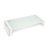 Seville Classics airLIFT 21 in. Tempered Glass Cloud White Elevated Desk Stand Ergonomic Monitor Riser M#OFF65974B