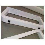 Seville Classics airLIFT 21 in. Tempered Glass Cloud White Elevated Desk Stand Ergonomic Monitor Riser M#OFF65974B