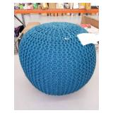 Urban Shop Round Knit Pouf Teal