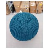 Urban Shop Round Knit Pouf Teal