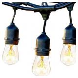 Brightech Ambience Pro - Waterproof Outdoor String Lights - Hanging Vintage 11W Edison Bulbs - 24 Ft