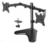 HUANUO Dual Monitor Stand, for 13 to 32 Inch Two Monitor Freestanding Desk Stand,Heavy-Duty Fully Adjustable Arms Fits up to 17.6lbs per Arm