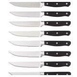 Basics Premium 8-Piece Kitchen Steak Knife Set, Black