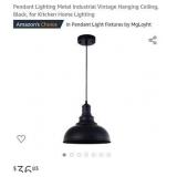 Pendant Lighting Metal Industrial Vintage Hanging Ceiling, Black