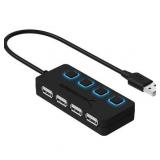 Sabrent 4-Port USB 2.0 Hub with Individual LED lit Power Switches (HB-UMLS)