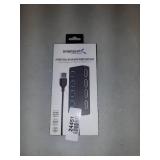 Sabrent 4-Port USB 2.0 Hub with Individual LED lit Power Switches (HB-UMLS)