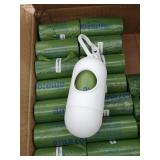 Basics Scented Dog Poop Bags with Dispenser and Leash Clip, 9 x 13 Inches, Talcum Powder Scented