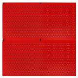 Wall Control Pegboard Rack Home & Garage Tool Storage & Organization Red Metal Pegboard Pack - Two 32-Inch Wide x 16-Inch Tall Red Steel Peg Board Panels