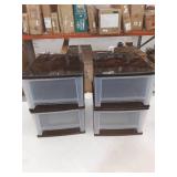 IRIS 17 Quart Stacking Drawer 4 Pack in Black