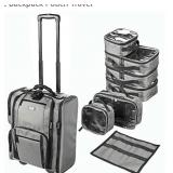 Byootique Rolling Makeup Train Case Side Pockets Cosmetic Backpack Pouch Travel