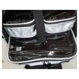 Byootique Rolling Makeup Train Case Side Pockets Cosmetic Backpack Pouch Travel