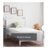Lucid 6 Inch Memory Foam Soft Feel Breathable Cover Mattress, Twin, White