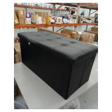 Youdesure Folding Storage Ottoman Bench, Faux Leather Footrest