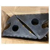 CXRCY 2 PACK HEAVY DUTY RUBBER WHEEL CHOCK DURABLE SOLID BLOCKS WITH METAL HANDLE