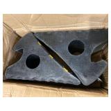 CXRCY 2 PACK HEAVY DUTY RUBBER WHEEL CHOCK DURABLE SOLID BLOCKS WITH METAL HANDLE