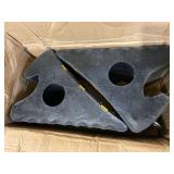 CXRCY 2 PACK HEAVY DUTY RUBBER WHEEL CHOCK DURABLE SOLID BLOCKS WITH METAL HANDLE