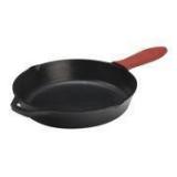 Lodge Pre-Seasoned Cast Iron Skillet with Assist Handle Holder, 12", Red Silicone