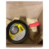 Lodge Pre-Seasoned Cast Iron Skillet with Assist Handle Holder, 12", Red Silicone