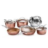 Gotham Steel - Hammered Non Stick 1pc Cookware With Glass Lid - Copper