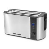 Elite Gourmet - 4 Slice Long Slot Toaster - Stainless Steel