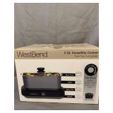 West Bend 87905 5-Quart Large Capacity Non-Stick Versatility Cooker with 5 Temperature Control Settings Dishwasher Safe Includes A Travel Lid & Thermal Carrying Case