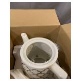 BELLA 1.5 Liter Electric Ceramic Tea Kettle with Boil Dry Protection & Detachable Swivel Base, Silver Foil