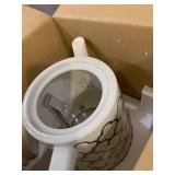 BELLA 1.5 Liter Electric Ceramic Tea Kettle with Boil Dry Protection & Detachable Swivel Base, Silver Foil