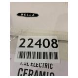 BELLA 1.5 Liter Electric Ceramic Tea Kettle with Boil Dry Protection & Detachable Swivel Base, Silver Foil