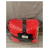 LHC Poly Fleece Sherpa Throw Supersoft Red 60x70â