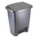 Rubbermaid Step-On Trash Can Wastebasket, Gray, 8.3 -gallon (FG284187CYLND)