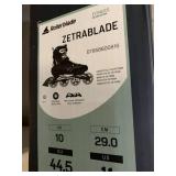 Rollerblade Zetrablade Mens Adult Fitness Inline Skate, Size 11, Black, Silver
